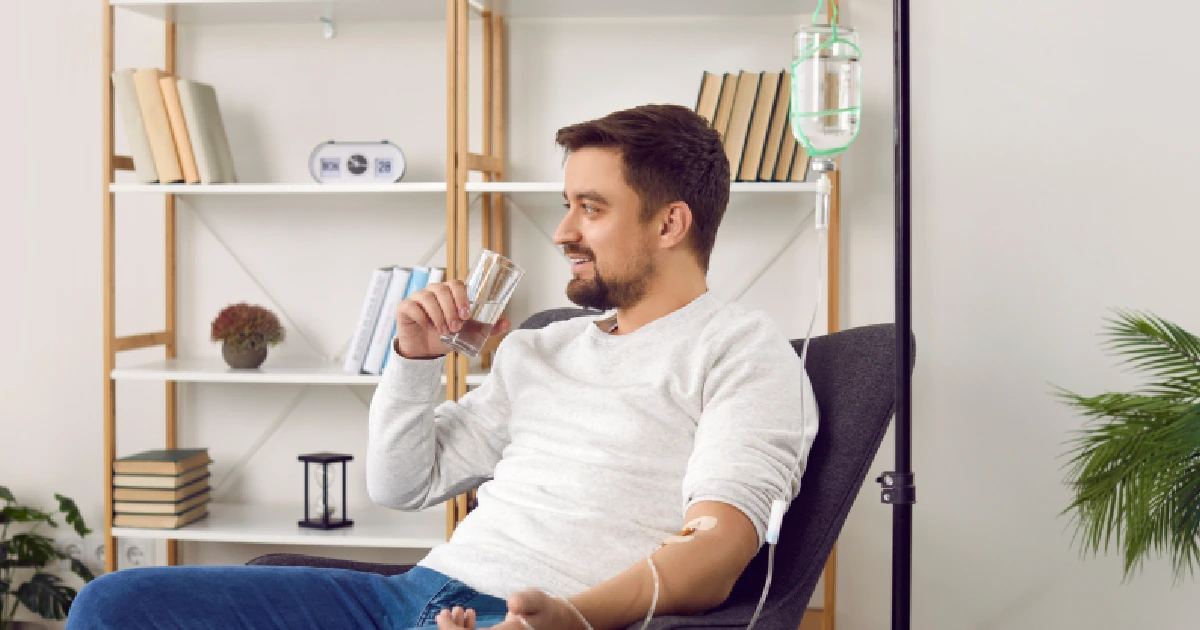 A Man receiving IV therapy in Severna Park, MD